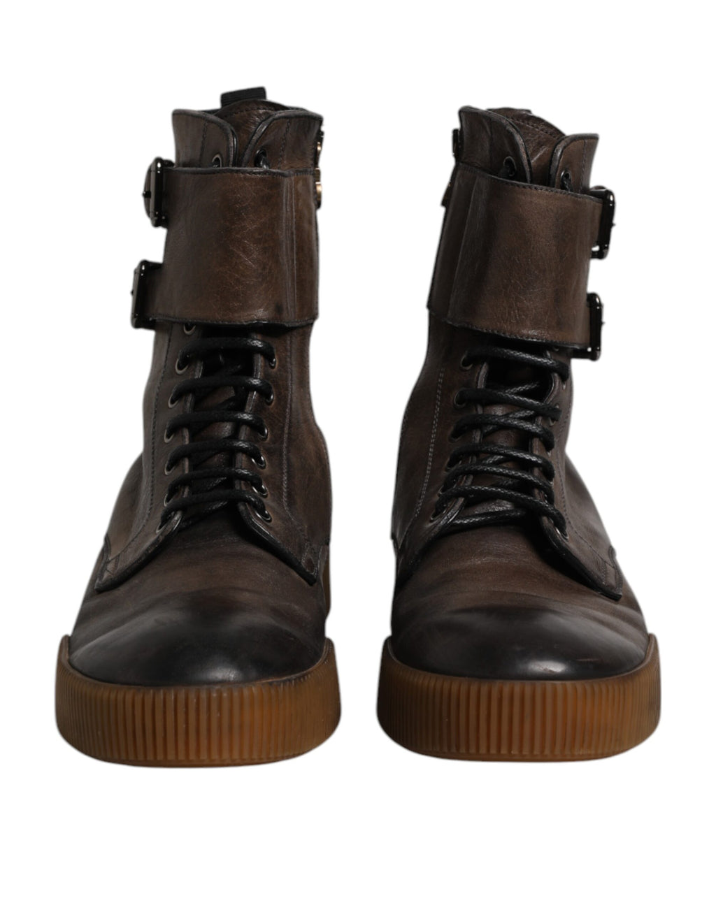 Braune Stiefeletten aus Pferdeleder mit mittlerer Wade