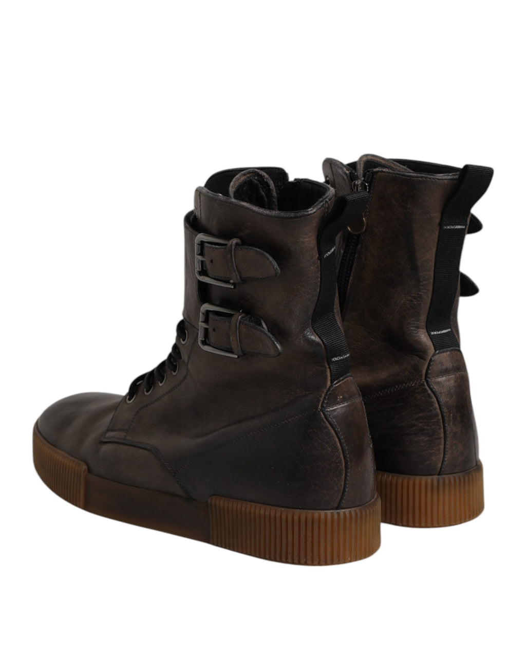 Braune Stiefeletten aus Pferdeleder mit mittlerer Wade