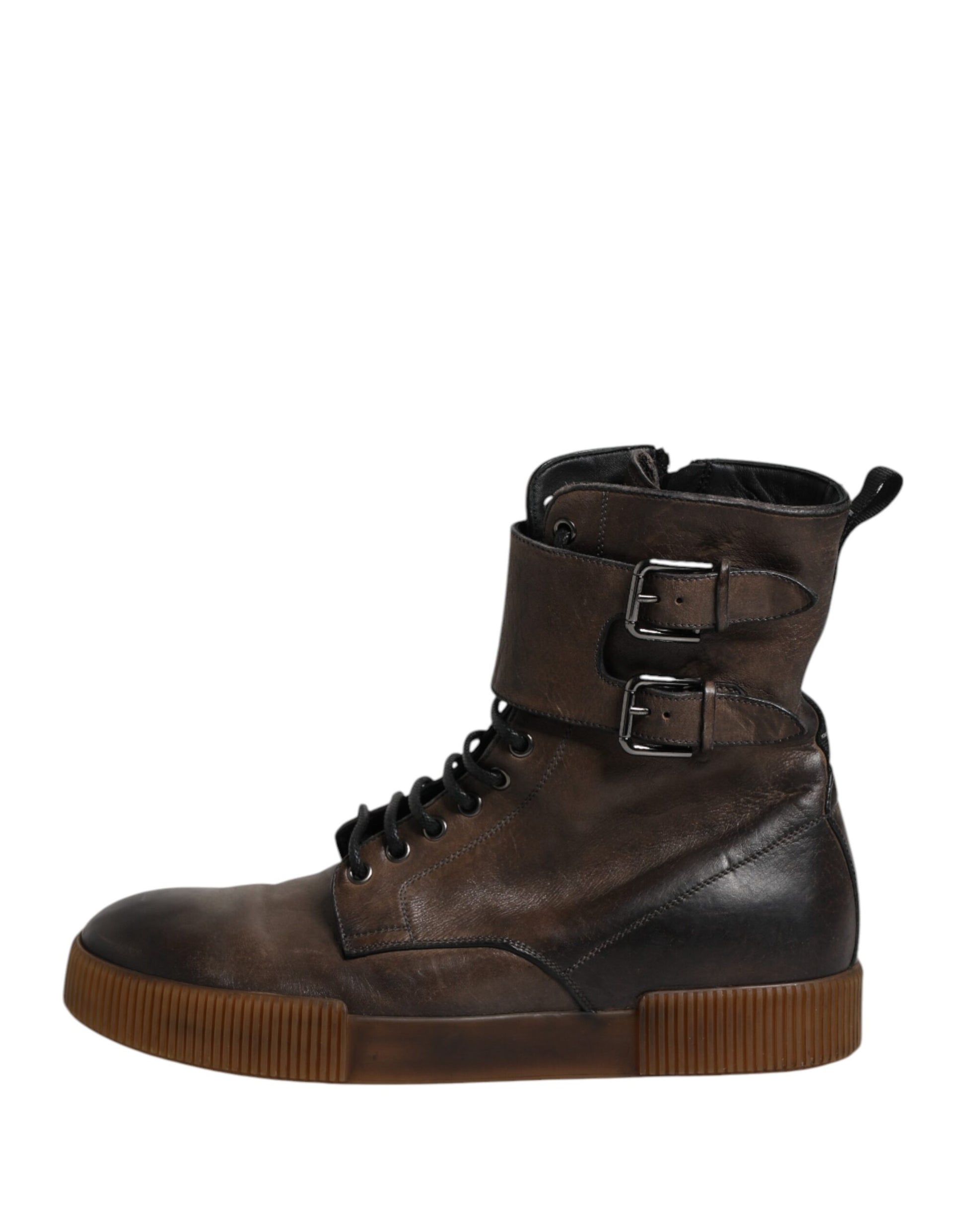 Braune Stiefeletten aus Pferdeleder mit mittlerer Wade