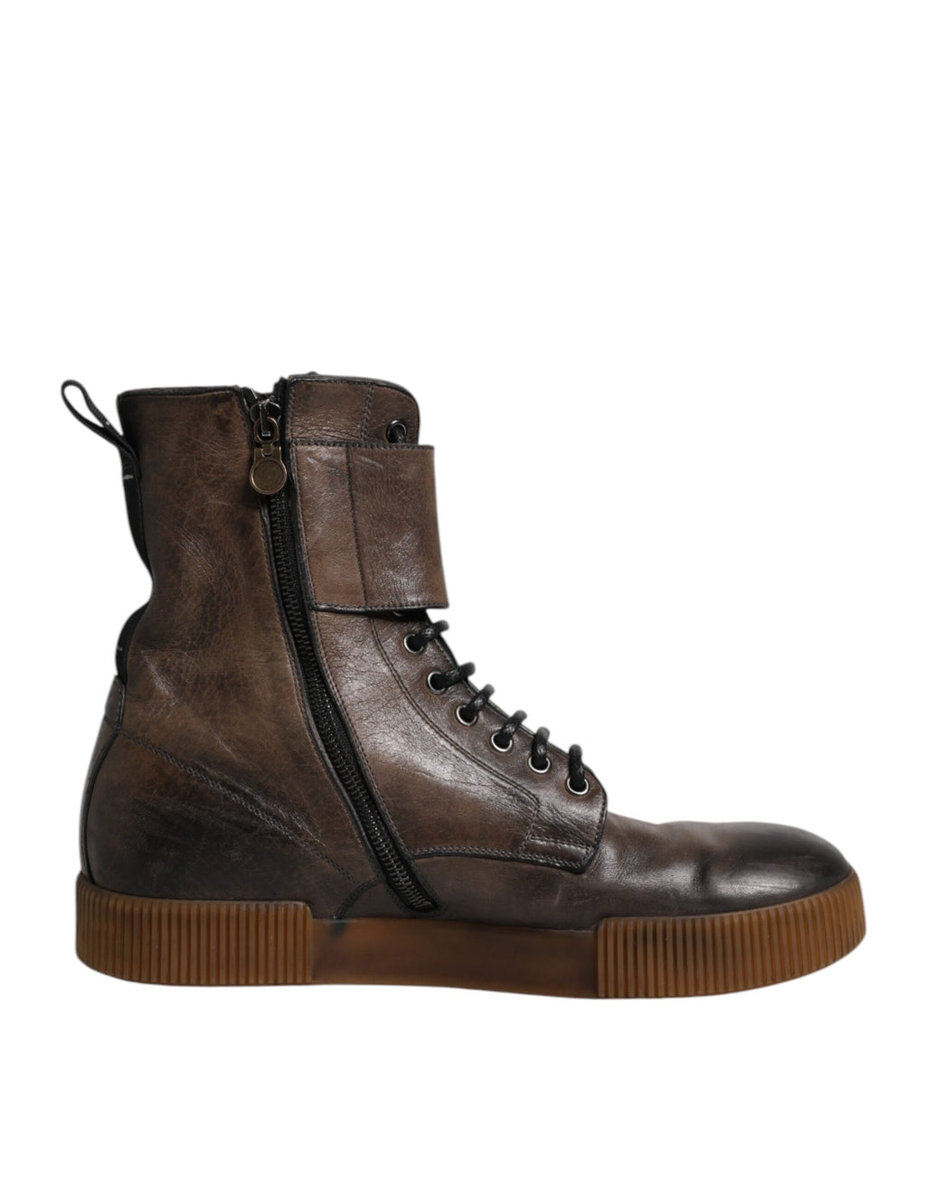 Braune Stiefeletten aus Pferdeleder mit mittlerer Wade