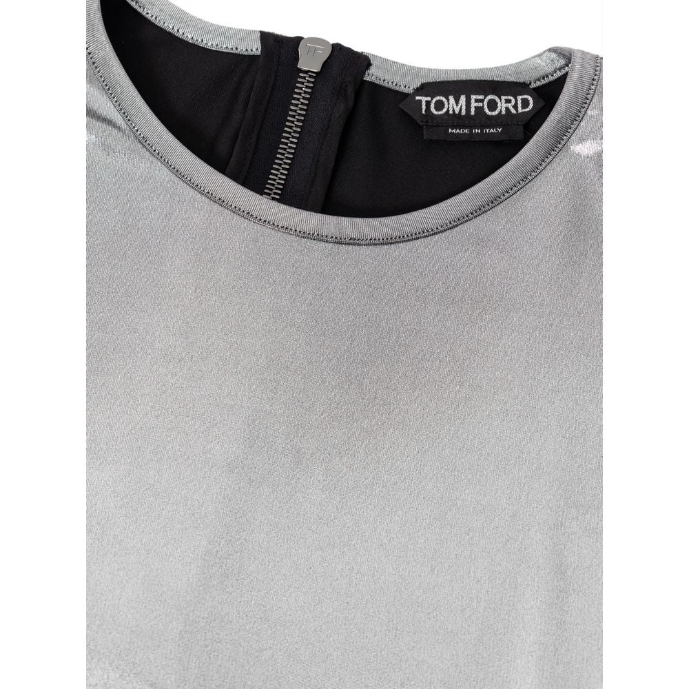 Graues Viskose-Langarmshirt