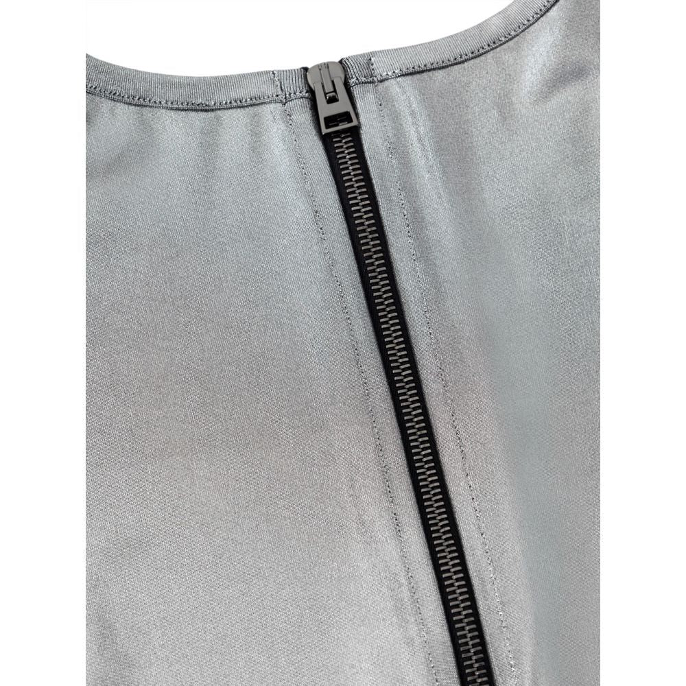 Graues Viskose-Langarmshirt