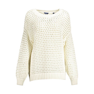 Weißer Baumwollpullover für Damen