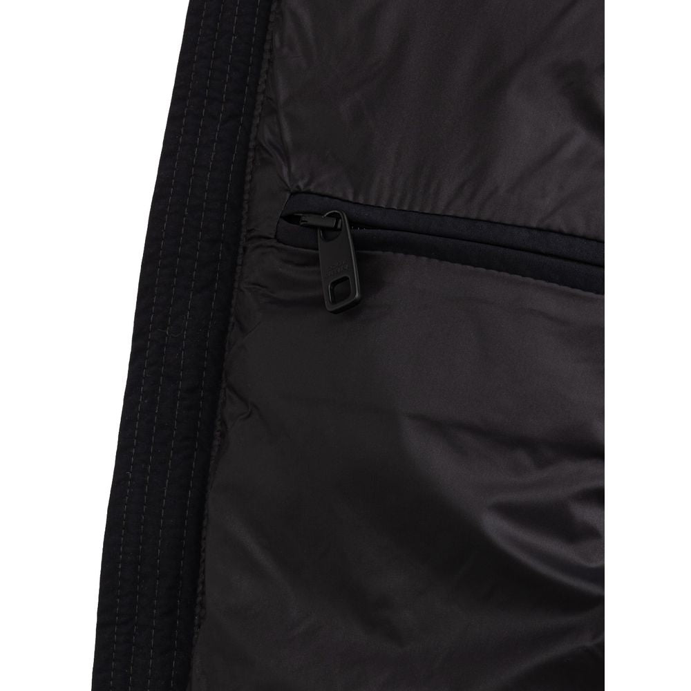 Schwarze ärmellose Jacke aus Polyester