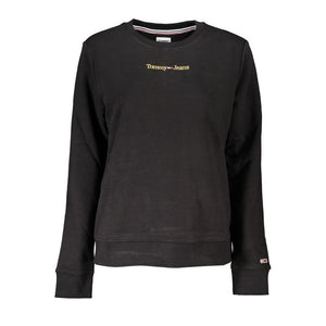 Schwarzer Baumwollpullover für Damen