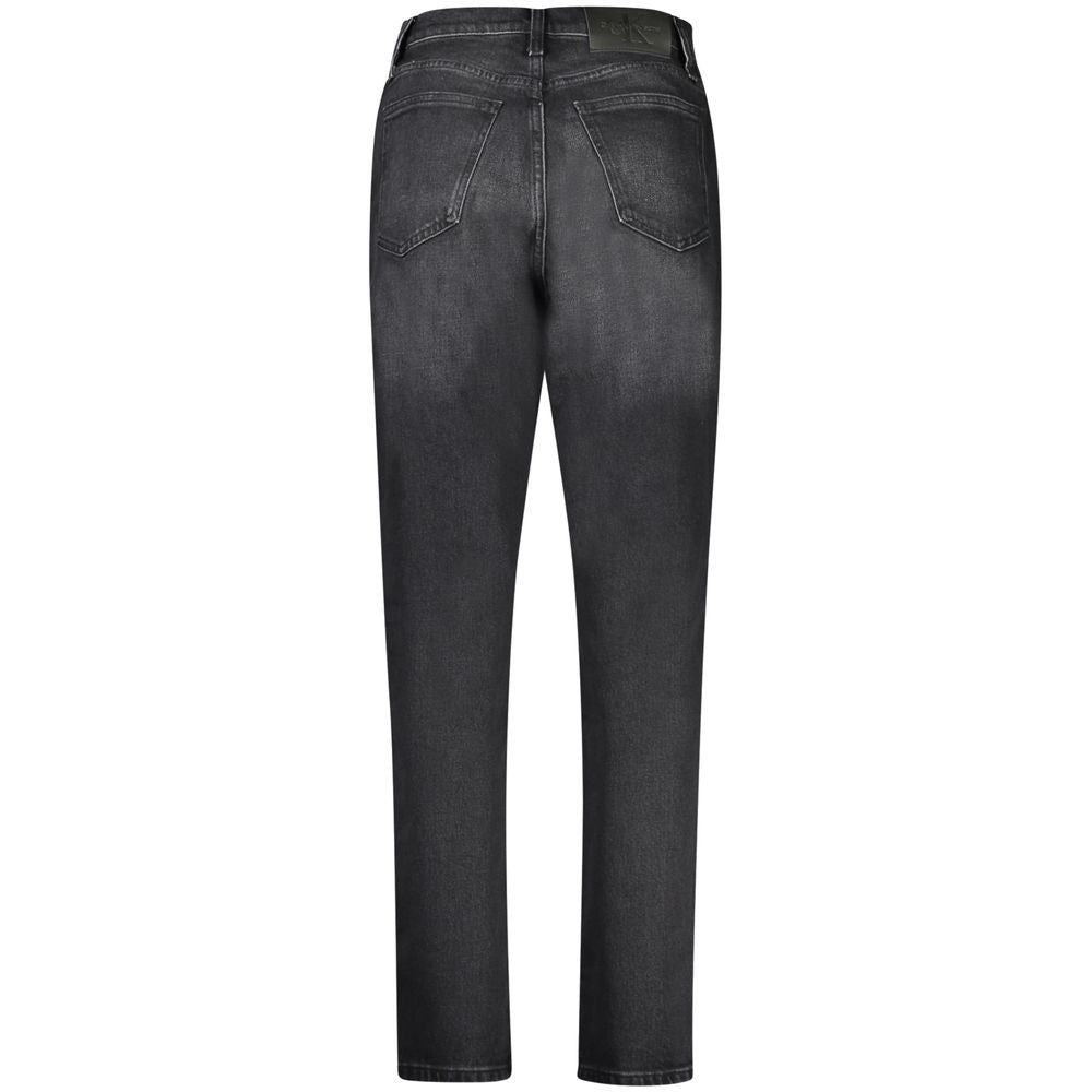Schwarze Damenjeans aus Baumwolle