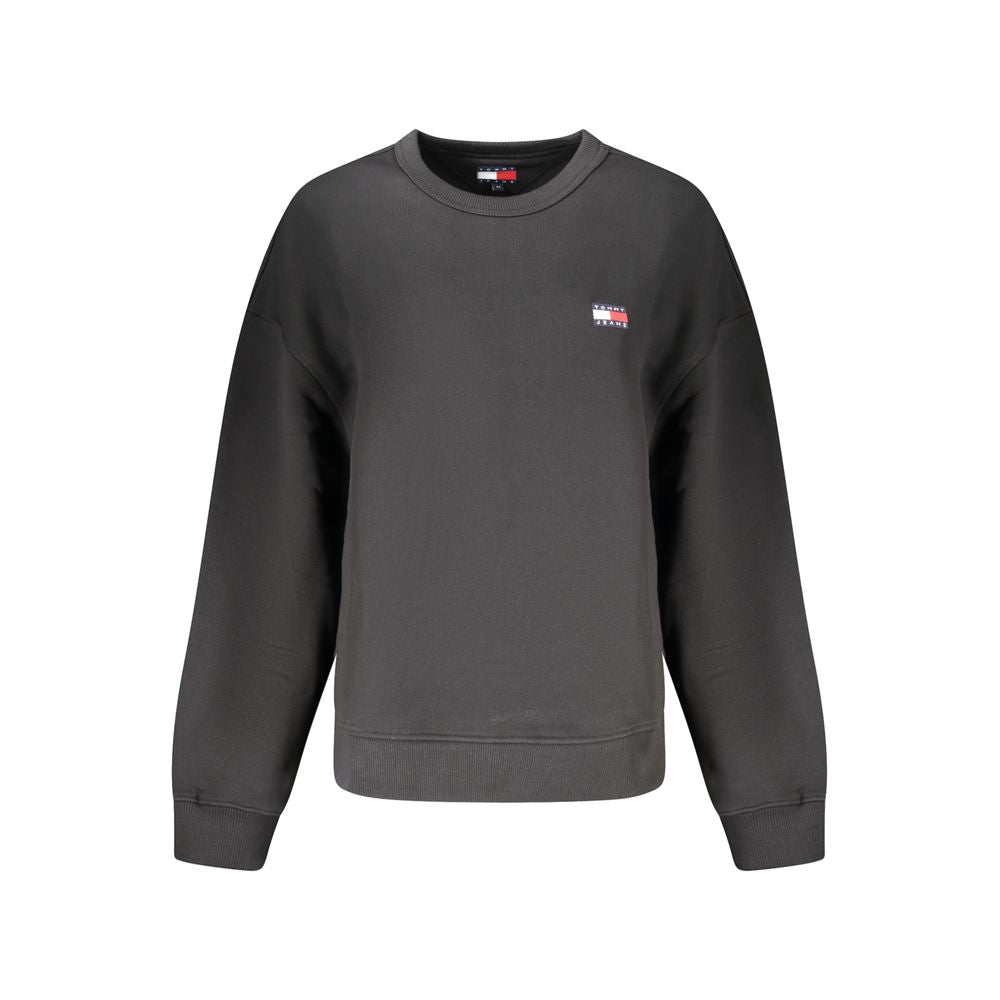 Schwarzer Baumwollpullover für Damen