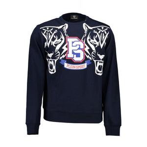 Blue Cotton Men Sweater