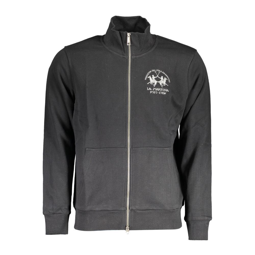 Schwarzer Baumwollpullover für Herren