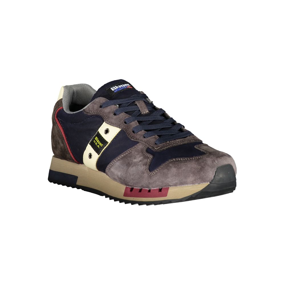 Elegante blaue Designer-Sneaker mit Kontrastakzenten