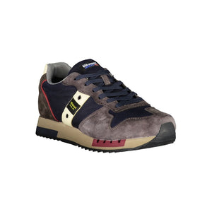 Elegante blaue Designer-Sneaker mit Kontrastakzenten