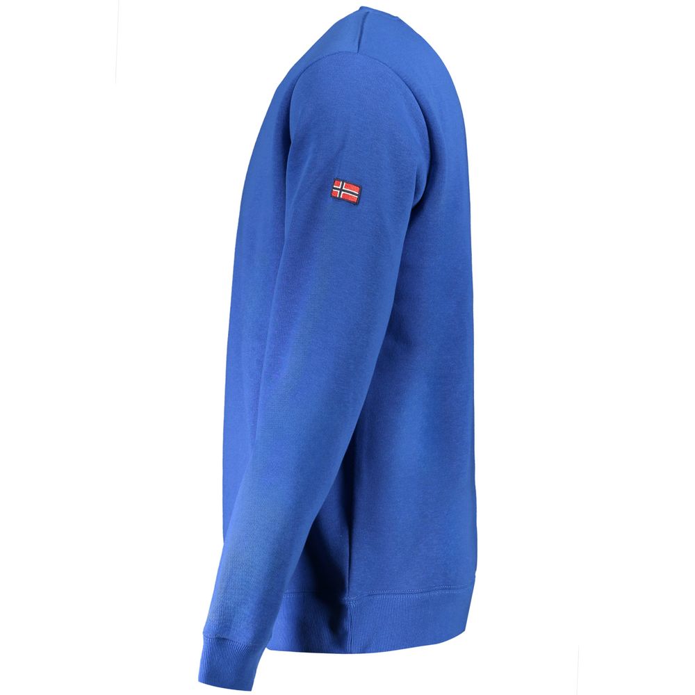 Blauer Baumwollpullover für Herren