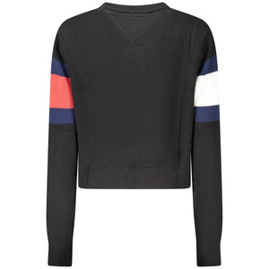 Schwarzer Baumwollpullover für Damen