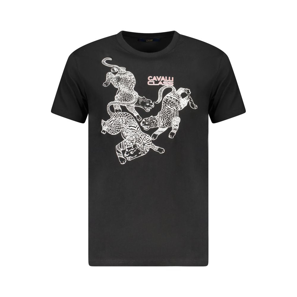 Schwarzes Herren-T-Shirt aus Baumwolle
