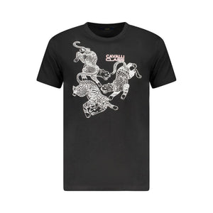 Black Cotton Men T-Shirt