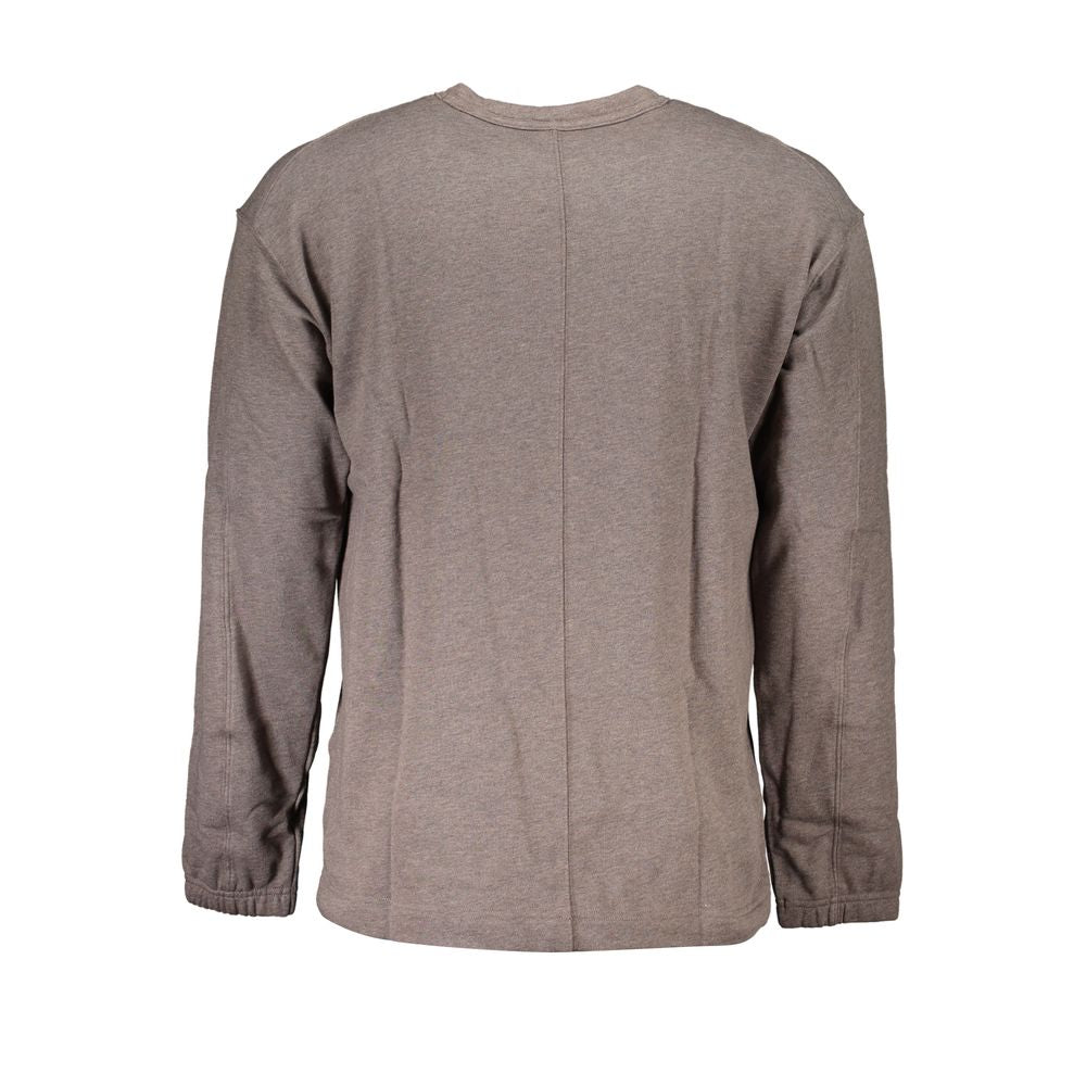 Schickes braunes Sweatshirt mit gebürstetem Logo