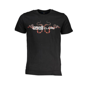 Schwarzes Baumwoll-T-Shirt