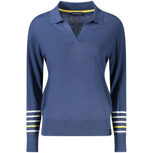 Blauer Baumwollpullover für Damen