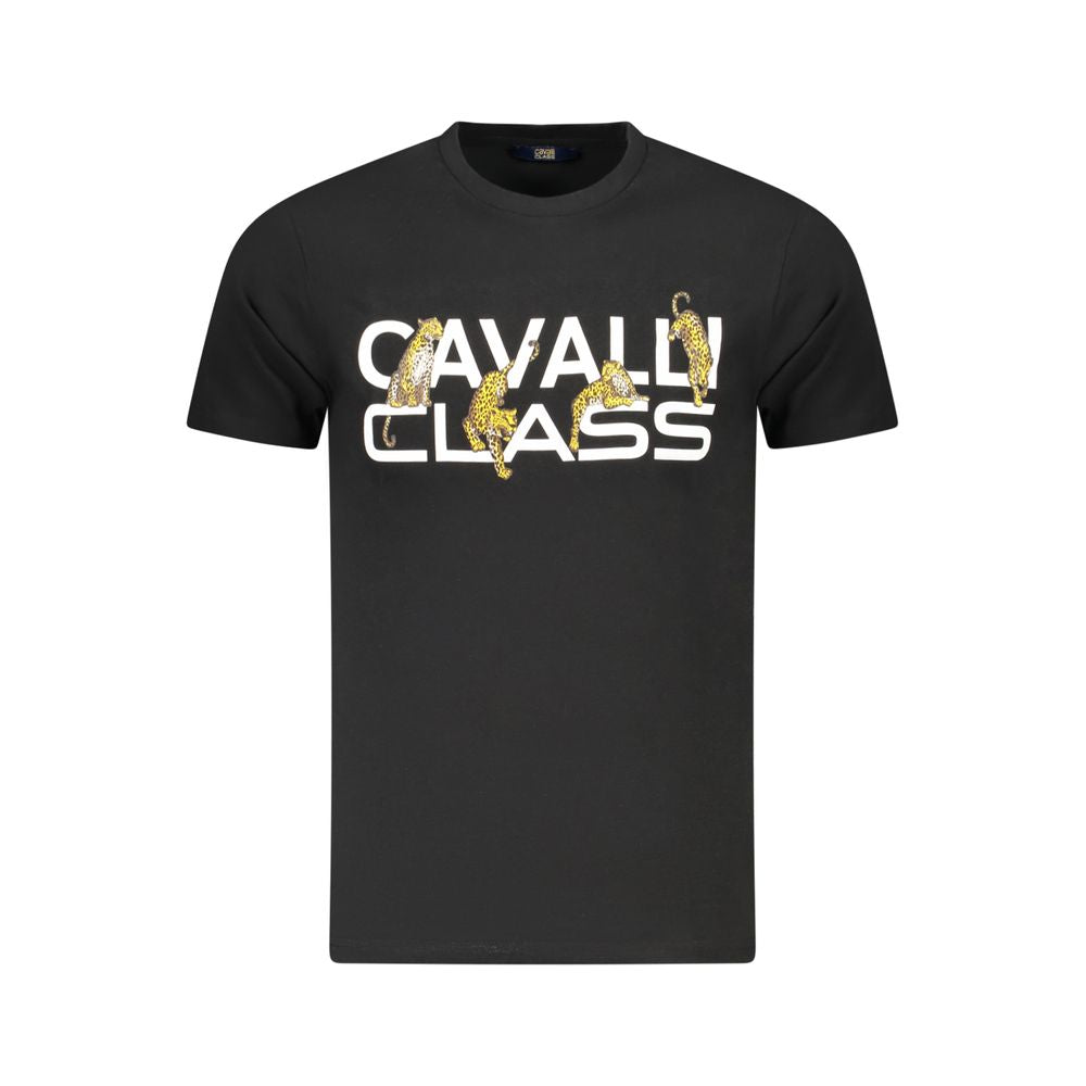 Schwarzes Herren-T-Shirt aus Baumwolle