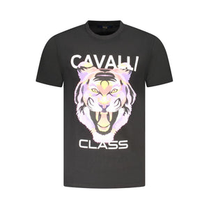 Black Cotton Men T-Shirt