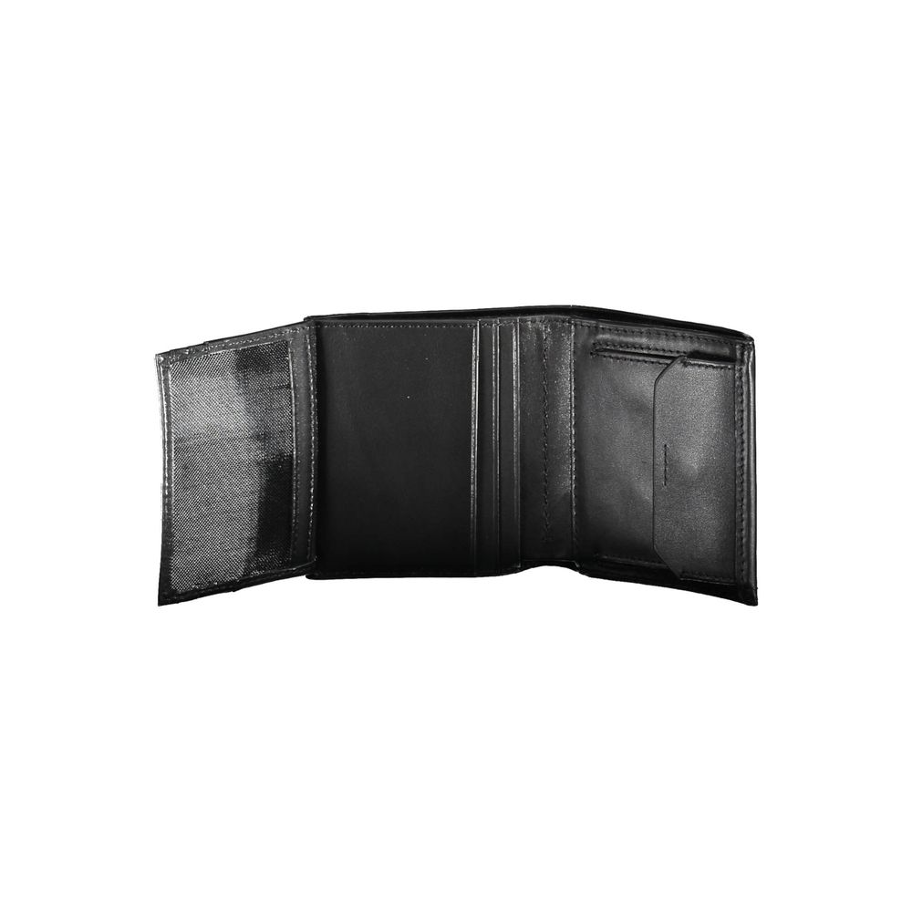 Schwarzes Leder Herren Portemonnaie
