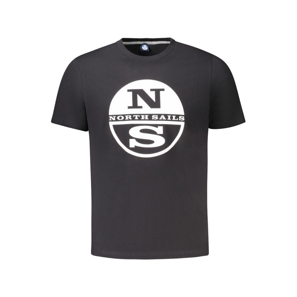 Schwarzes Herren-T-Shirt aus Baumwolle