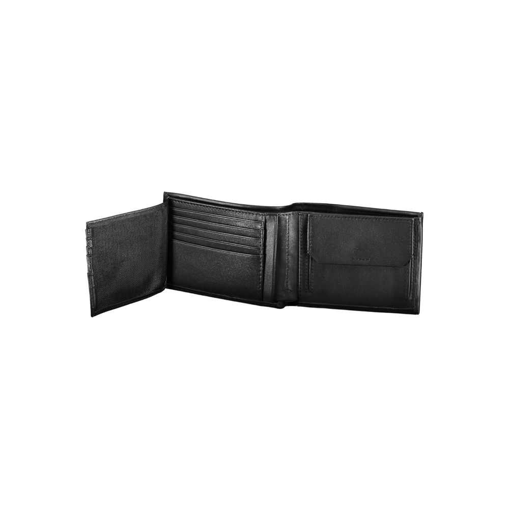 Schwarzes Leder Herren Portemonnaie