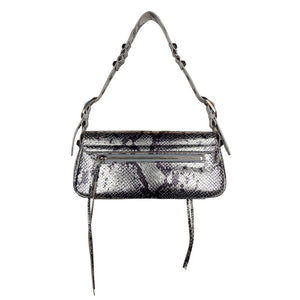 Graue Handtasche aus Kalbsleder