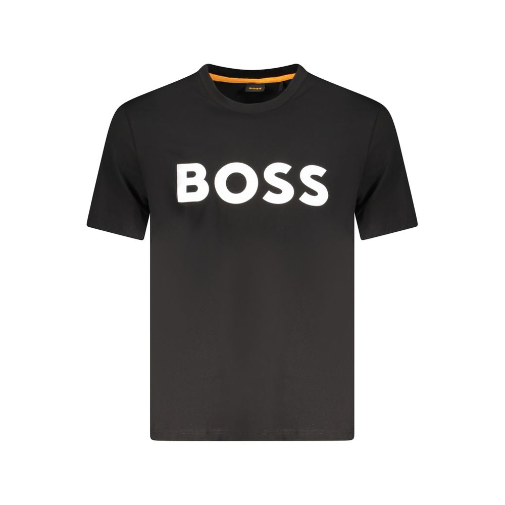 Schwarzes Herren-T-Shirt aus Baumwolle