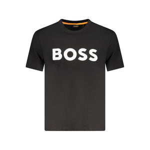 Schwarzes Herren-T-Shirt aus Baumwolle