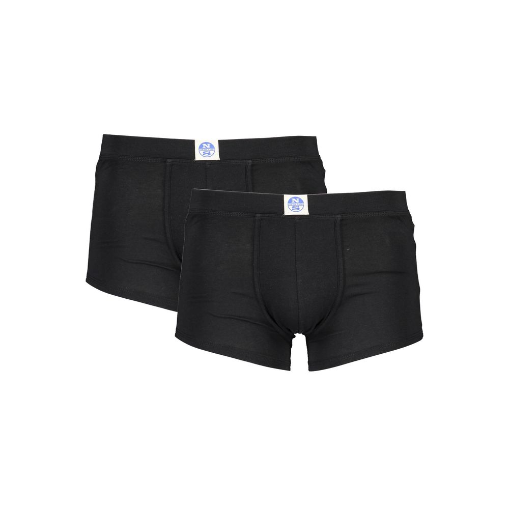 Schwarzes Herren-Boxershorts-Set aus Baumwolle