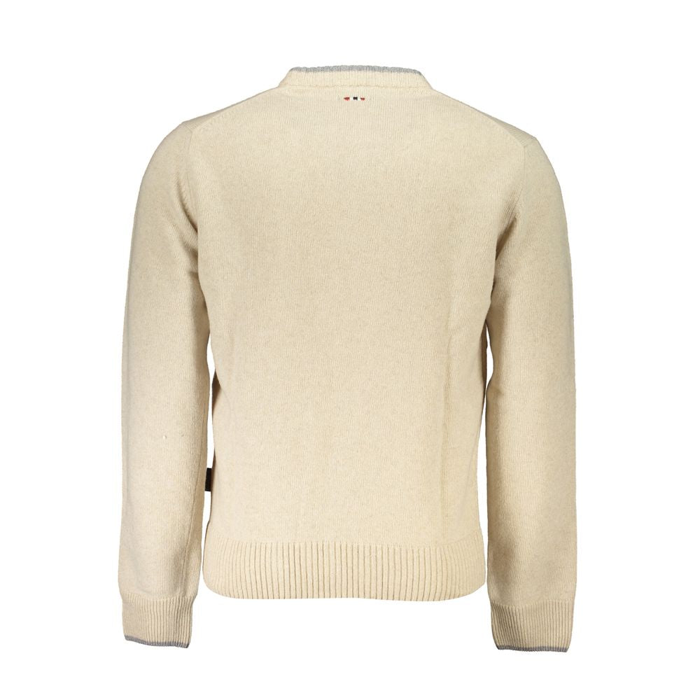 Beige Stoff Herren Pullover