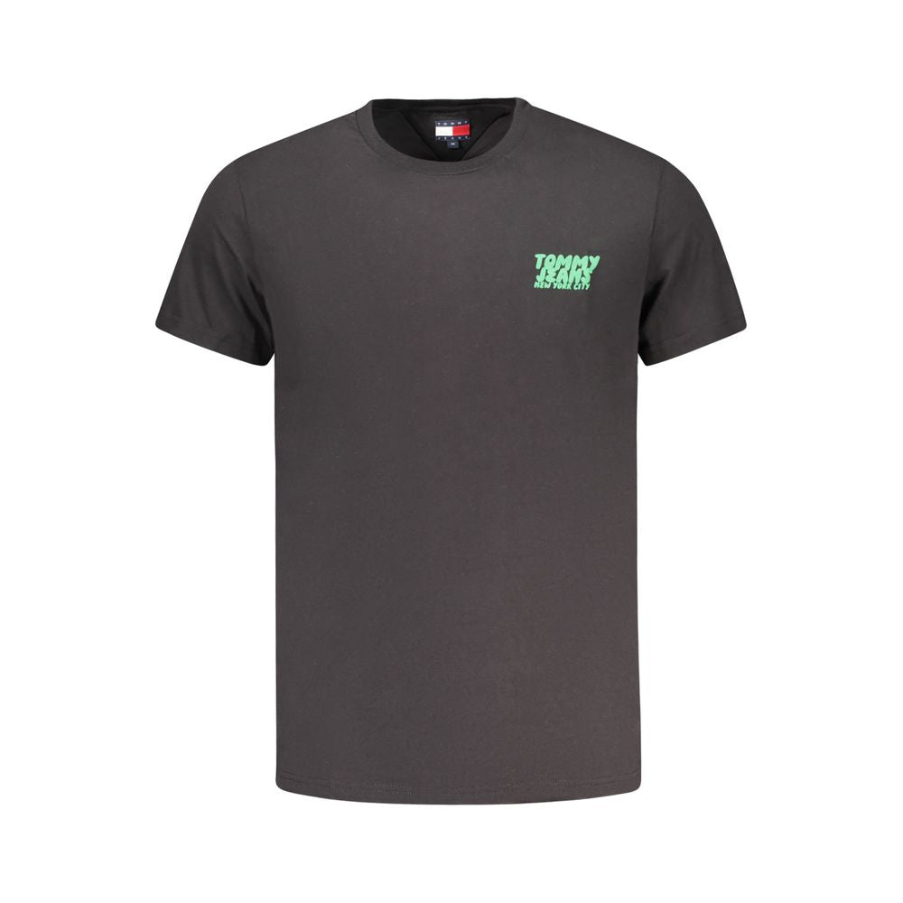 Schwarzes Herren-T-Shirt aus Baumwolle