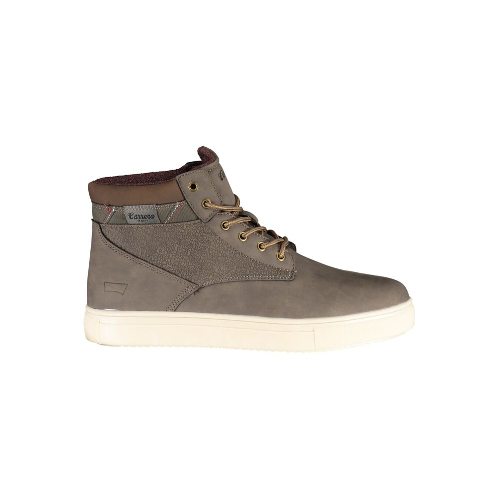 Schicke braune Schnürstiefel mit Kontrastdetails