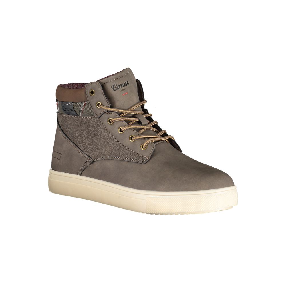 Schicke braune Schnürstiefel mit Kontrastdetails