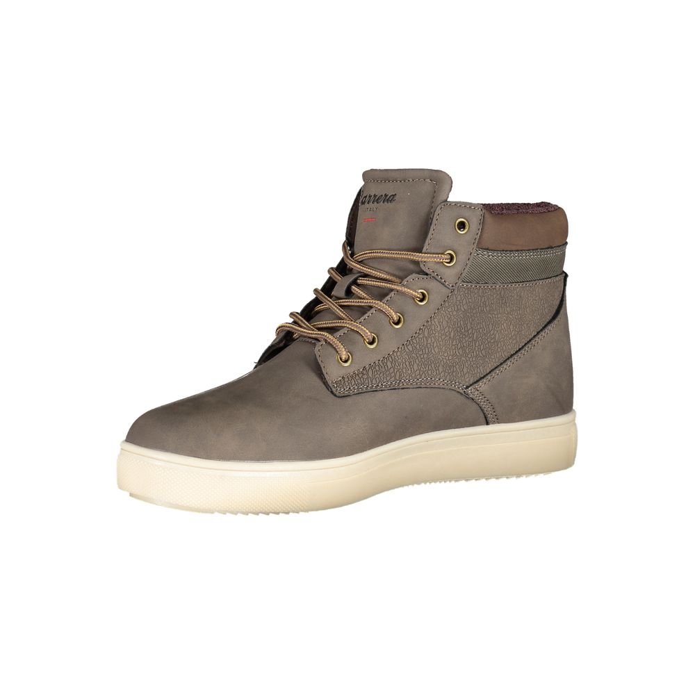 Schicke braune Schnürstiefel mit Kontrastdetails