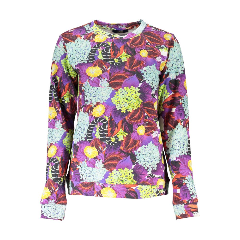 Eleganter lila Pullover mit Rundhalsausschnitt