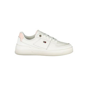 Elegante weiße Schnür-Sneaker mit Kontrastdetail