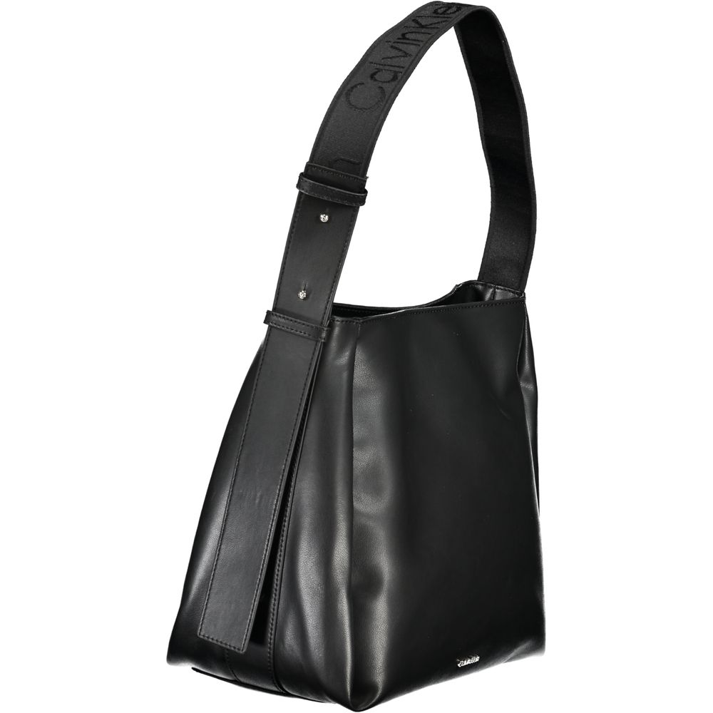Schwarze Polyester-Handtasche