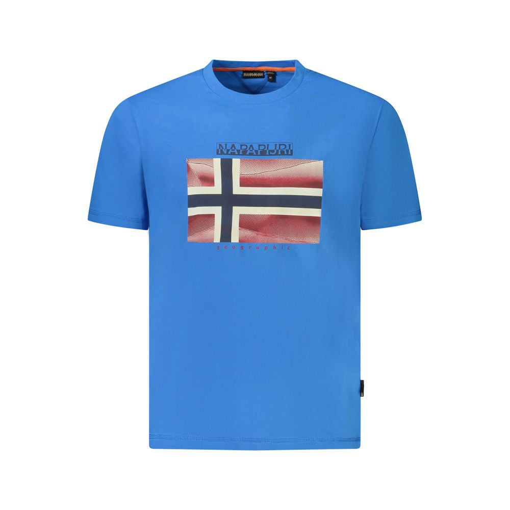 Blaues Herren-T-Shirt aus Baumwolle