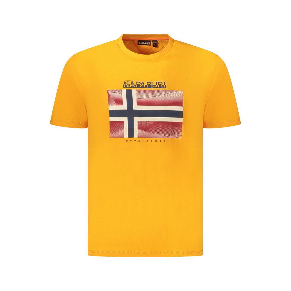 Orangefarbenes Herren-T-Shirt aus Baumwolle