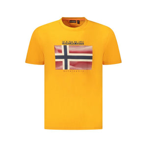 Orangefarbenes Herren-T-Shirt aus Baumwolle