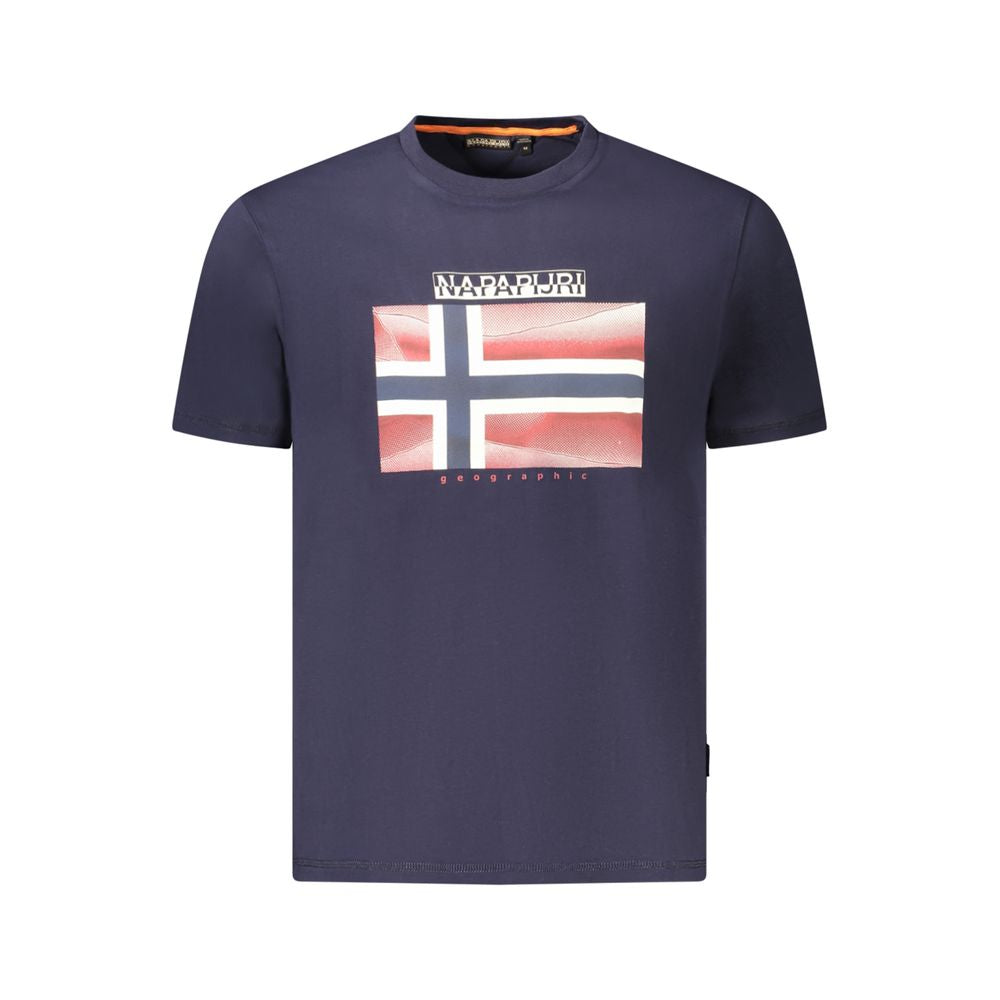 Blaues Herren-T-Shirt aus Baumwolle
