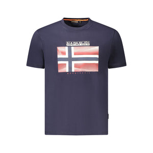 Blaues Herren-T-Shirt aus Baumwolle