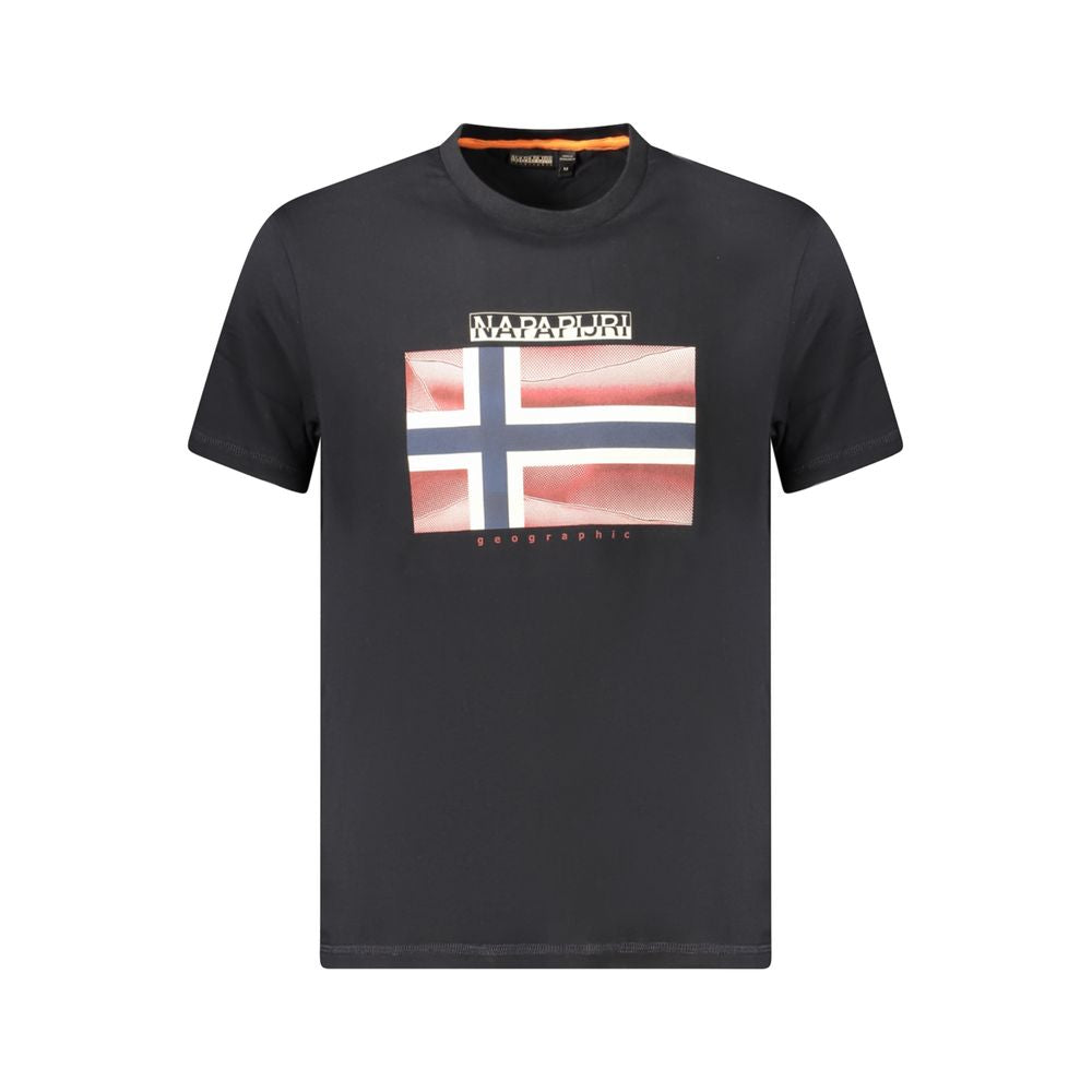 Schwarzes Herren-T-Shirt aus Baumwolle