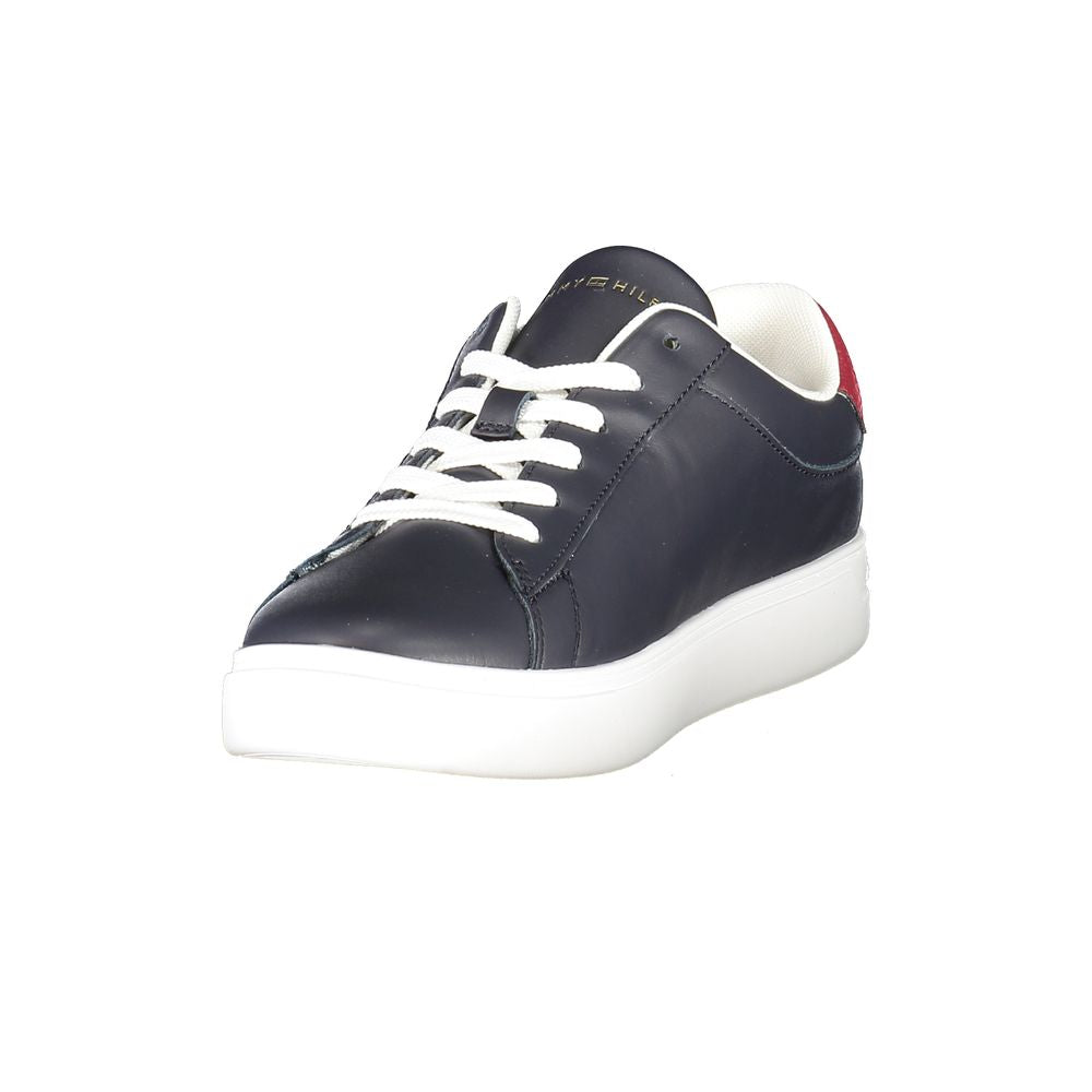 Blaue Leder-Sneaker für Damen