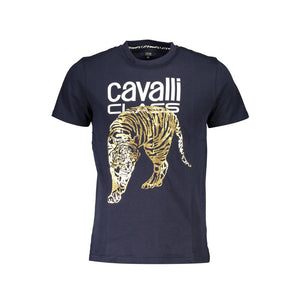 Blaues Herren-T-Shirt aus Baumwolle