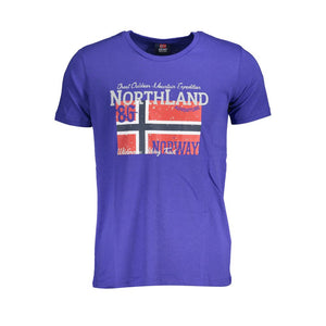 Blue Cotton Men T-Shirt