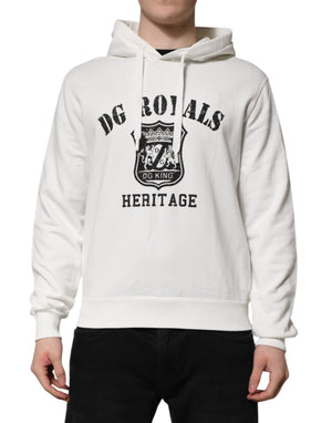 Weißer Kapuzenpullover aus Baumwolle mit DG ROYAL-Print