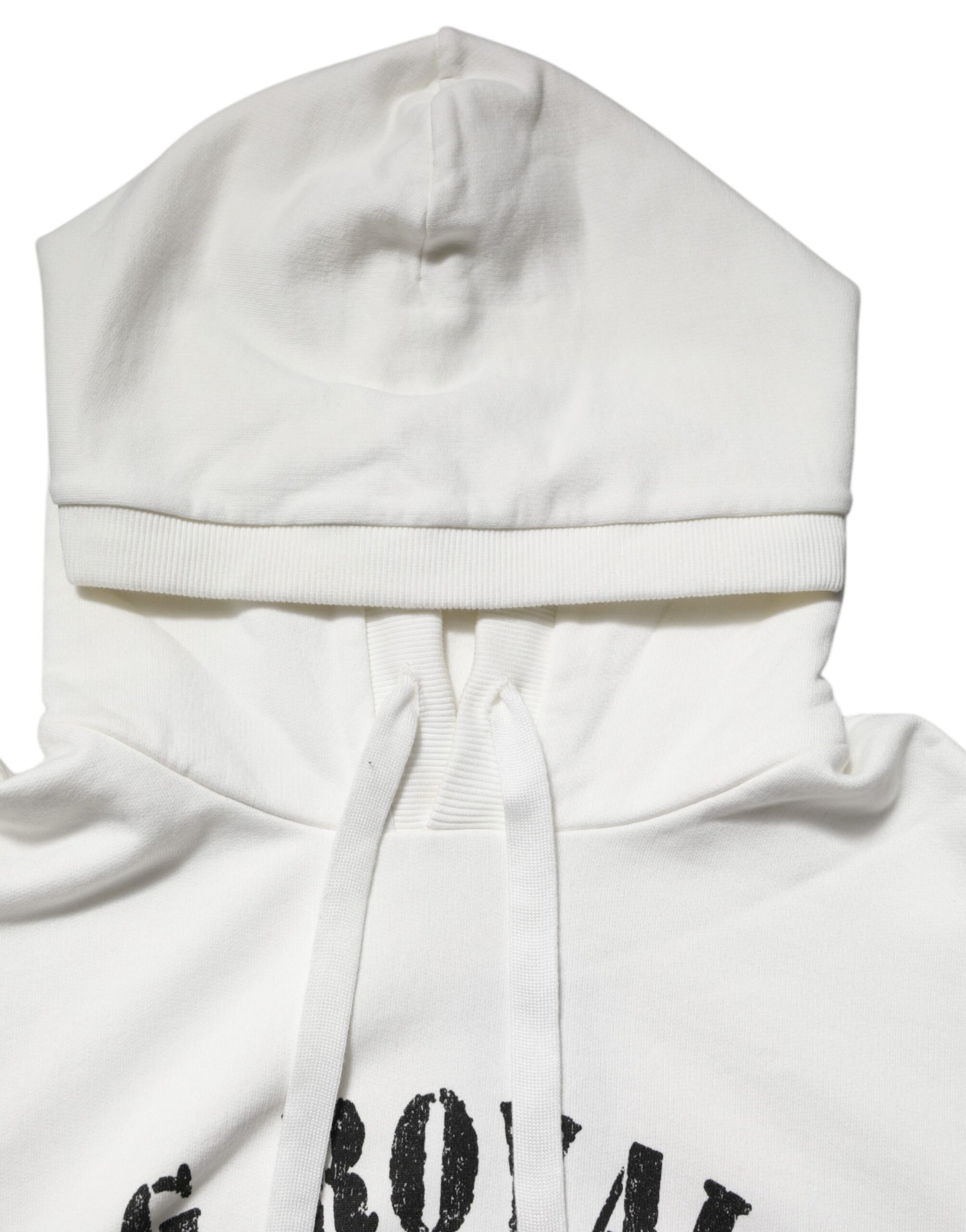 Weißer Kapuzenpullover aus Baumwolle mit DG ROYAL-Print